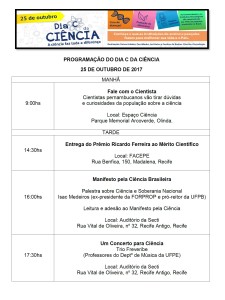 Programação detalhada