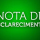 Nota de esclarecimenot