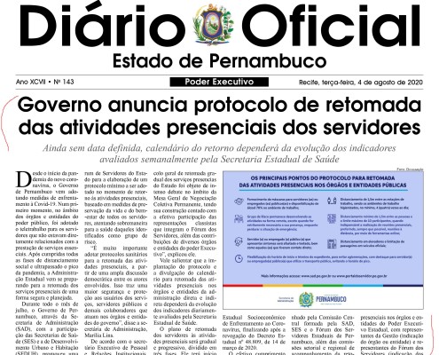 Diário Oficial de Pernambuco de 04 de agosto/2020