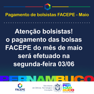 atencao bolsistas - pagamento maio disponivel dia 03 de 06