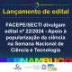card lancamento de edital - apoio a popularização da ciencia na semana nacional de ciencia e tecnologia