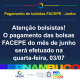 pagamento bolsistas facepe - JUNHO