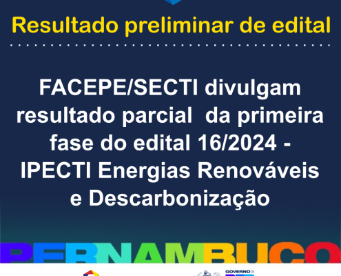 resultado parcial edital 16 2024 IPECTI energias renovaveis e descarbonizacao