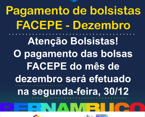 pagamento bolsistas facepe - dezembro