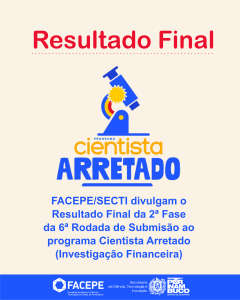 cientista arretado - resultado final - 2 fase - 6 rodada - investigacao finaceira