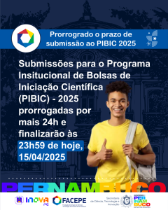 prorrogado prazo de submissao ao pibic 2025 -logo inovape
